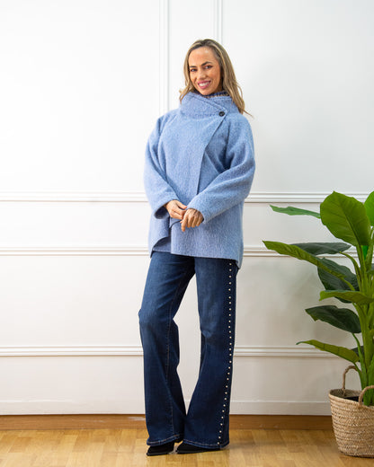 ABRIGO ASIMÉTRICO AZUL