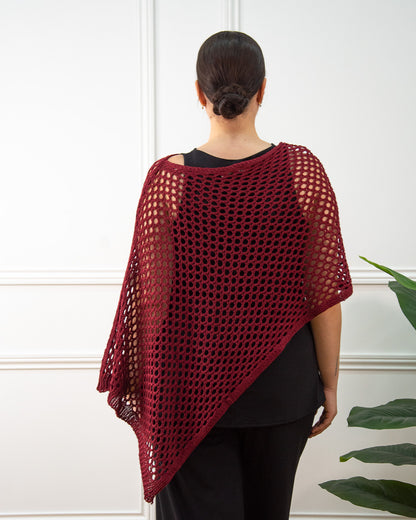 PONCHO CALADO GRANATE