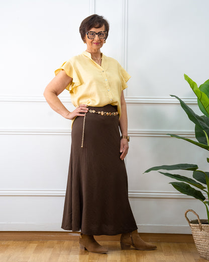 FALDA JAPAN MARRÓN