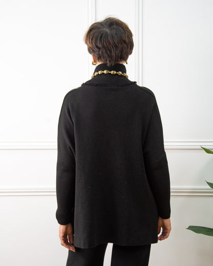 JERSEY CUELLO FLECOS NEGRO