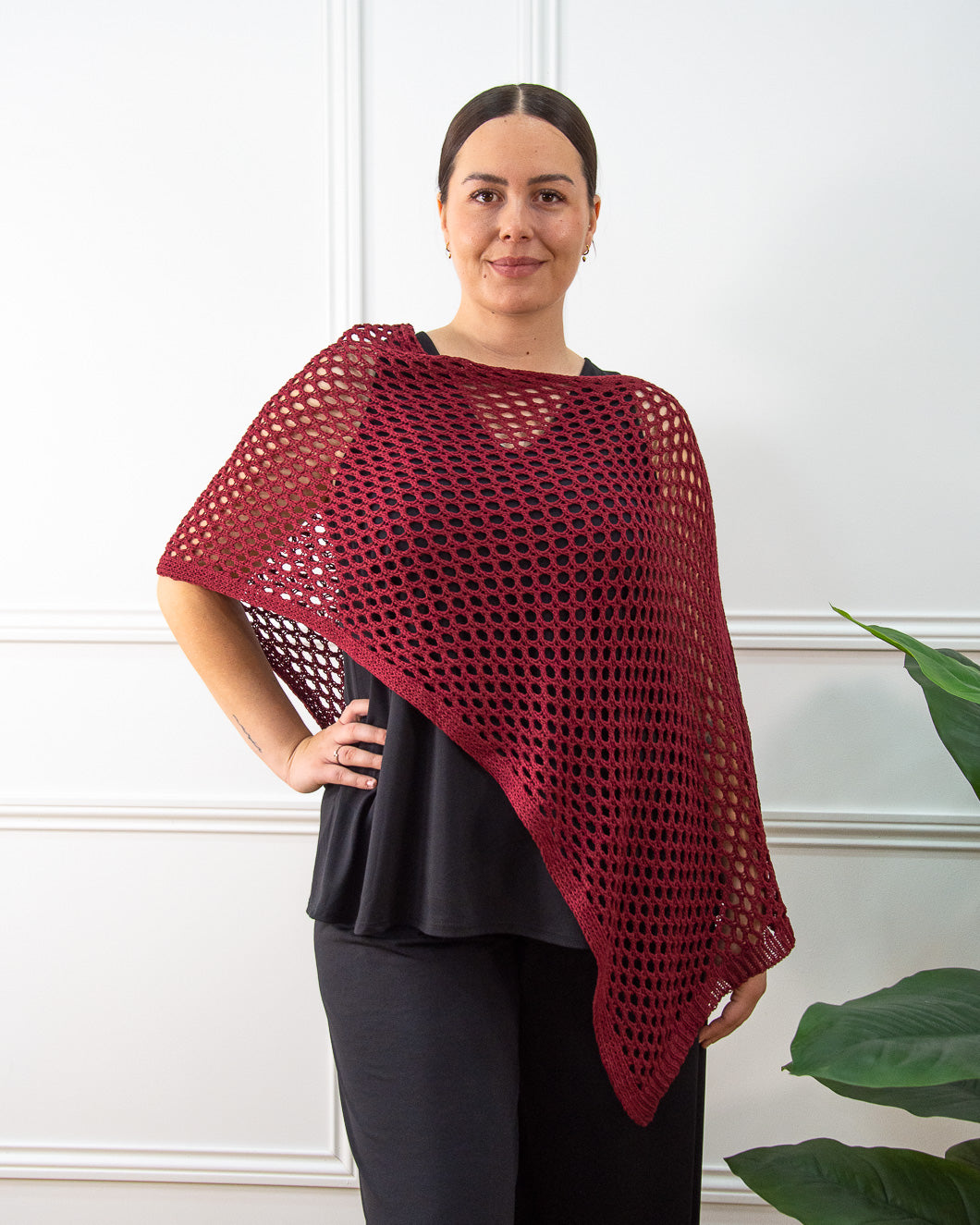 PONCHO CALADO GRANATE