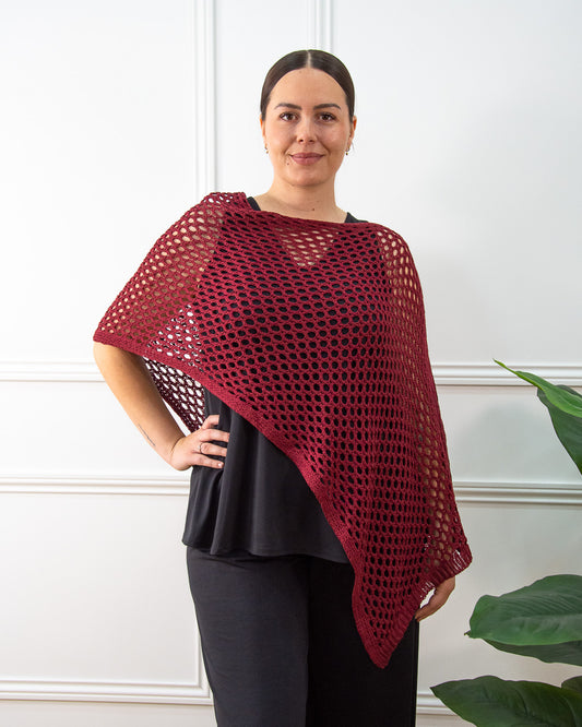 PONCHO CALADO GRANATE