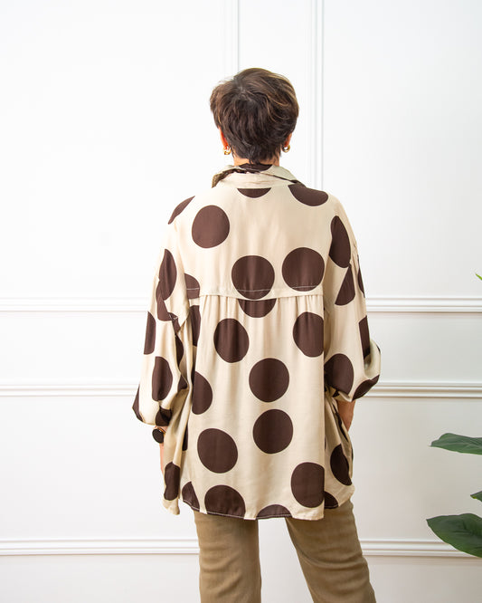 BLUSA LUNARES MARRÓN