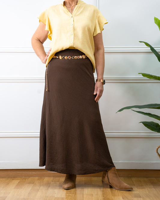 FALDA JAPAN MARRÓN