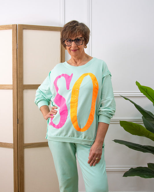 SUDADERA SOHO VERDE AGUA