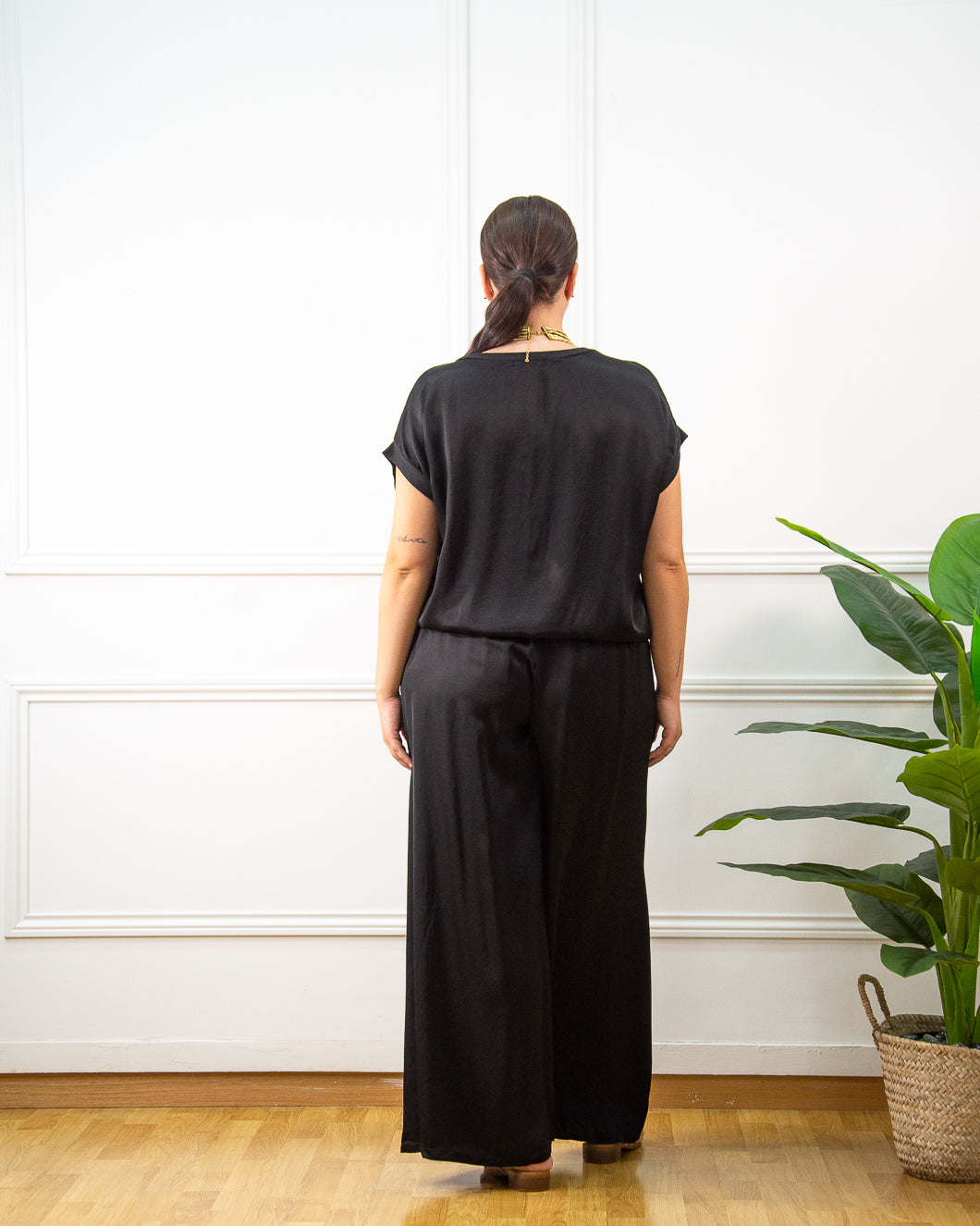 PANTALÓN RASO PALAZZO NEGRO