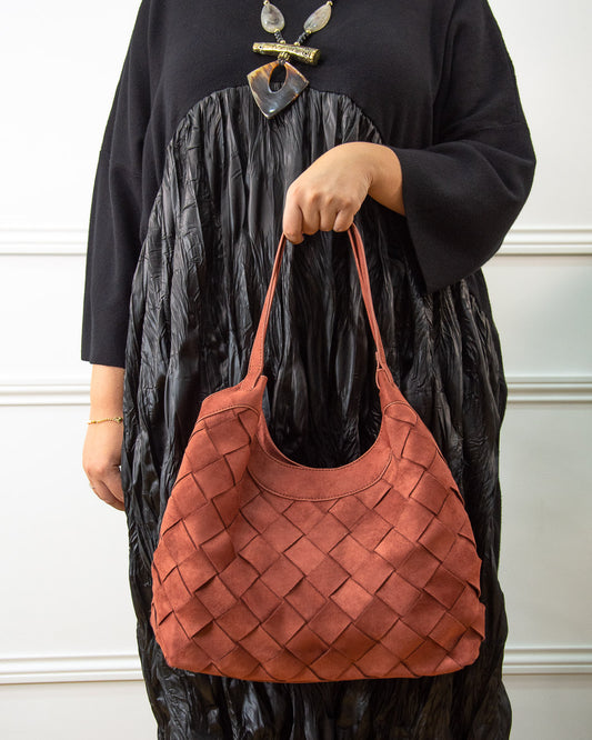BOLSO TRENZADO ASAS TEJA