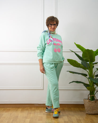 SUDADERA CALIFORNIA VERDE AGUA