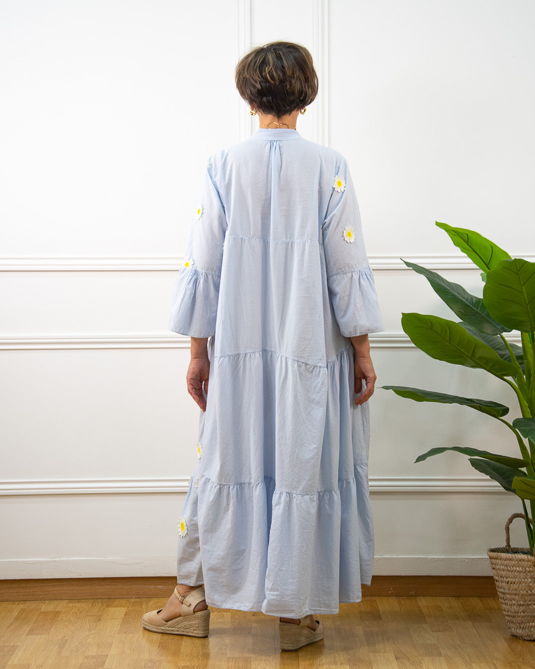 VESTIDO MARGARITAS AZUL