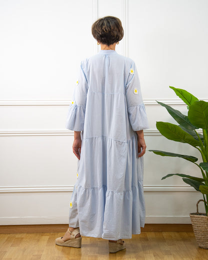 VESTIDO MARGARITAS AZUL