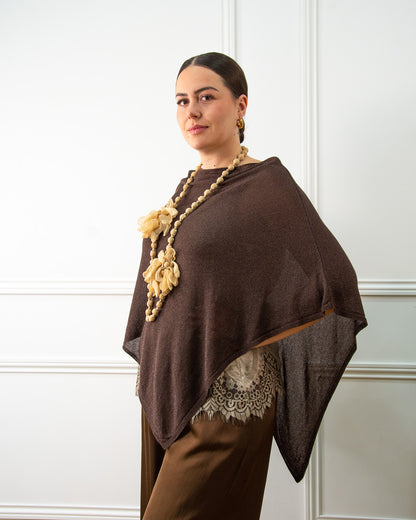 PONCHO BRILLO MARRÓN