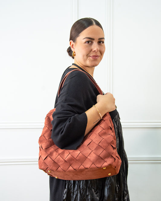 BOLSO TRENZADO ASAS TEJA