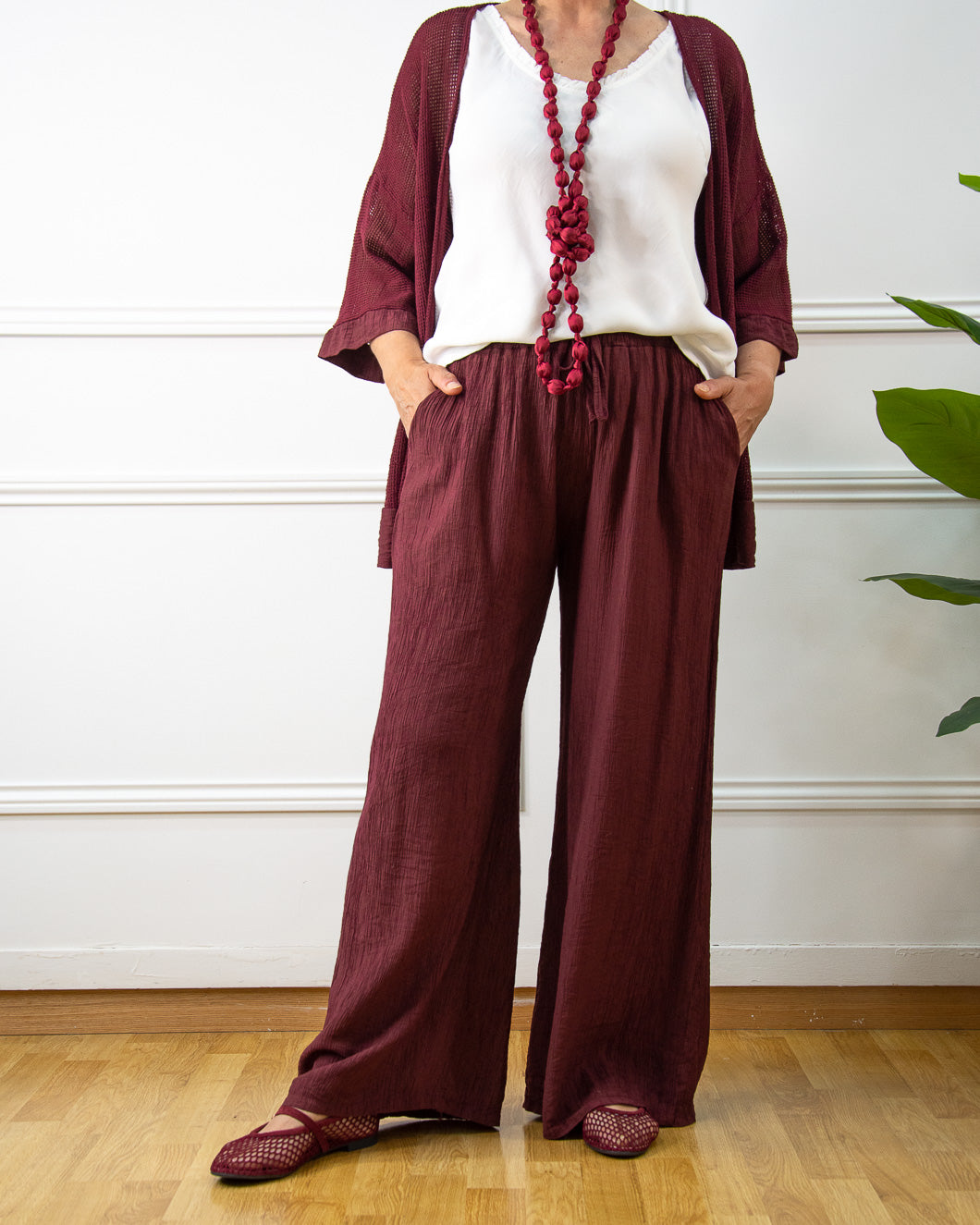 PANTALÓN BAMBULA GRANATE