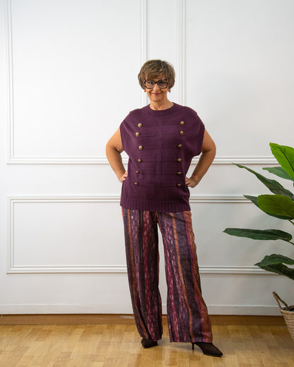 PANTALÓN CELINE BERENJENA