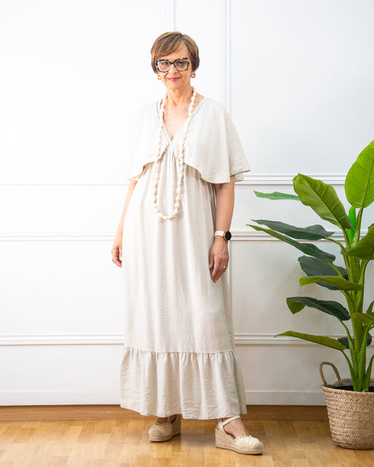 VESTIDO MARIPOSA BLANCO ROTO