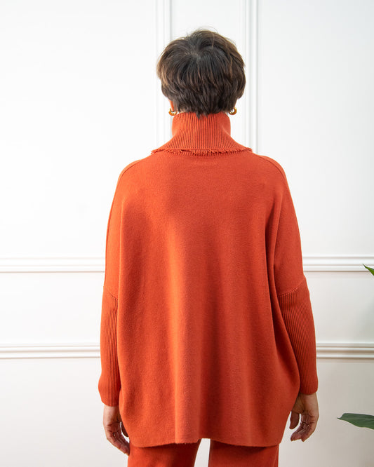 JERSEY CUELLO FLECOS TEJA