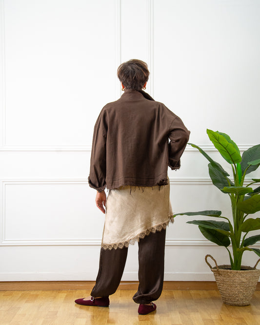 VESTIDO LENCERO CAMEL