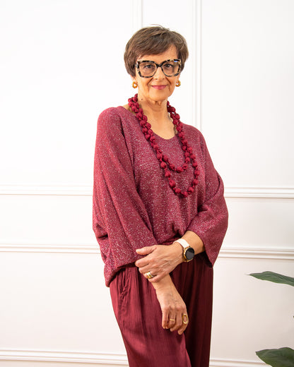 JERSEY BRILLO GRANATE