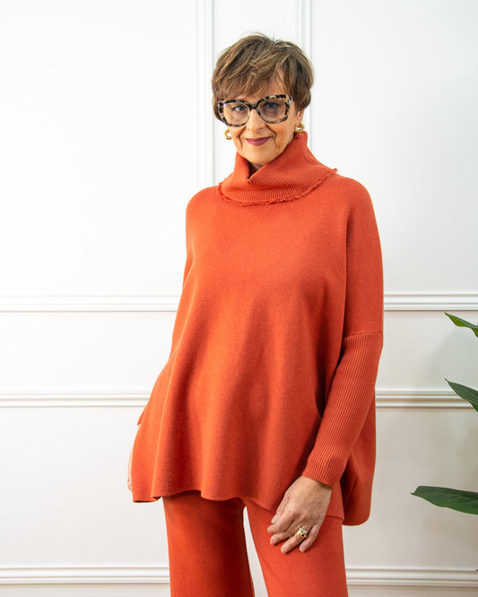 JERSEY CUELLO FLECOS TEJA