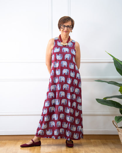 VESTIDO ELEFANTE GRANATE