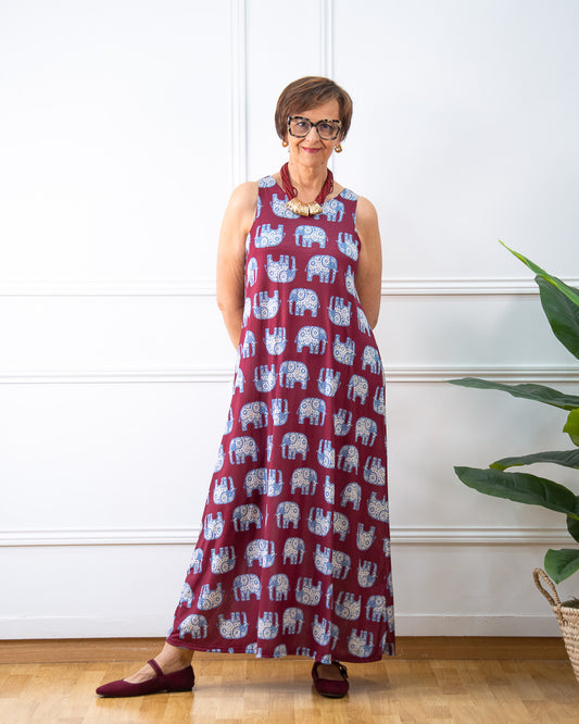 VESTIDO ELEFANTE GRANATE