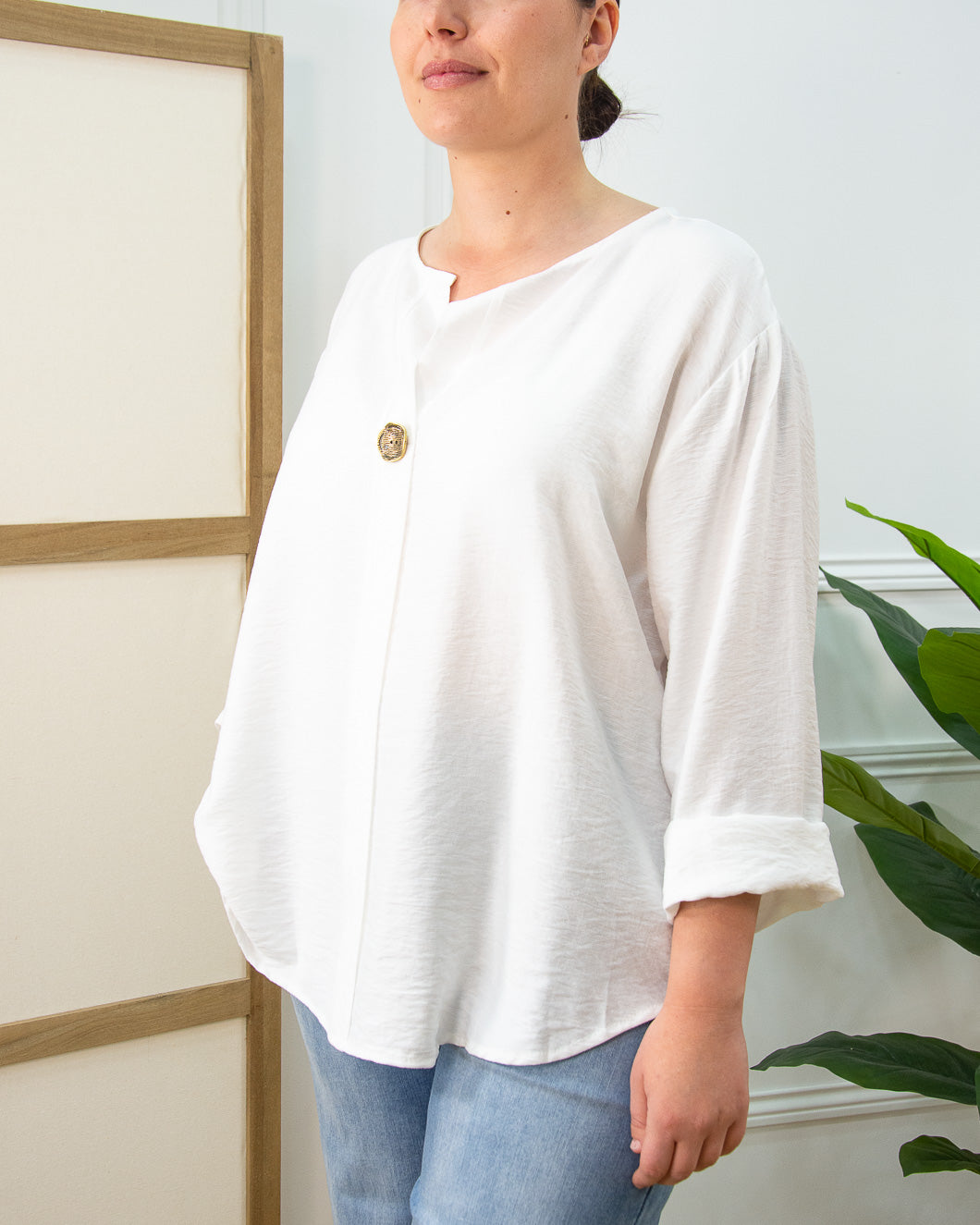 BLUSA BOTÓN BLANCO
