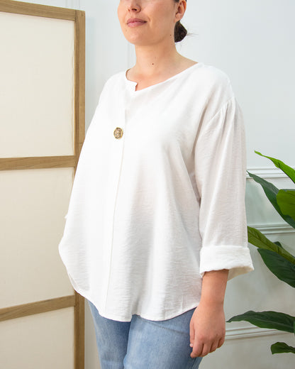 BLUSA BOTÓN BLANCO