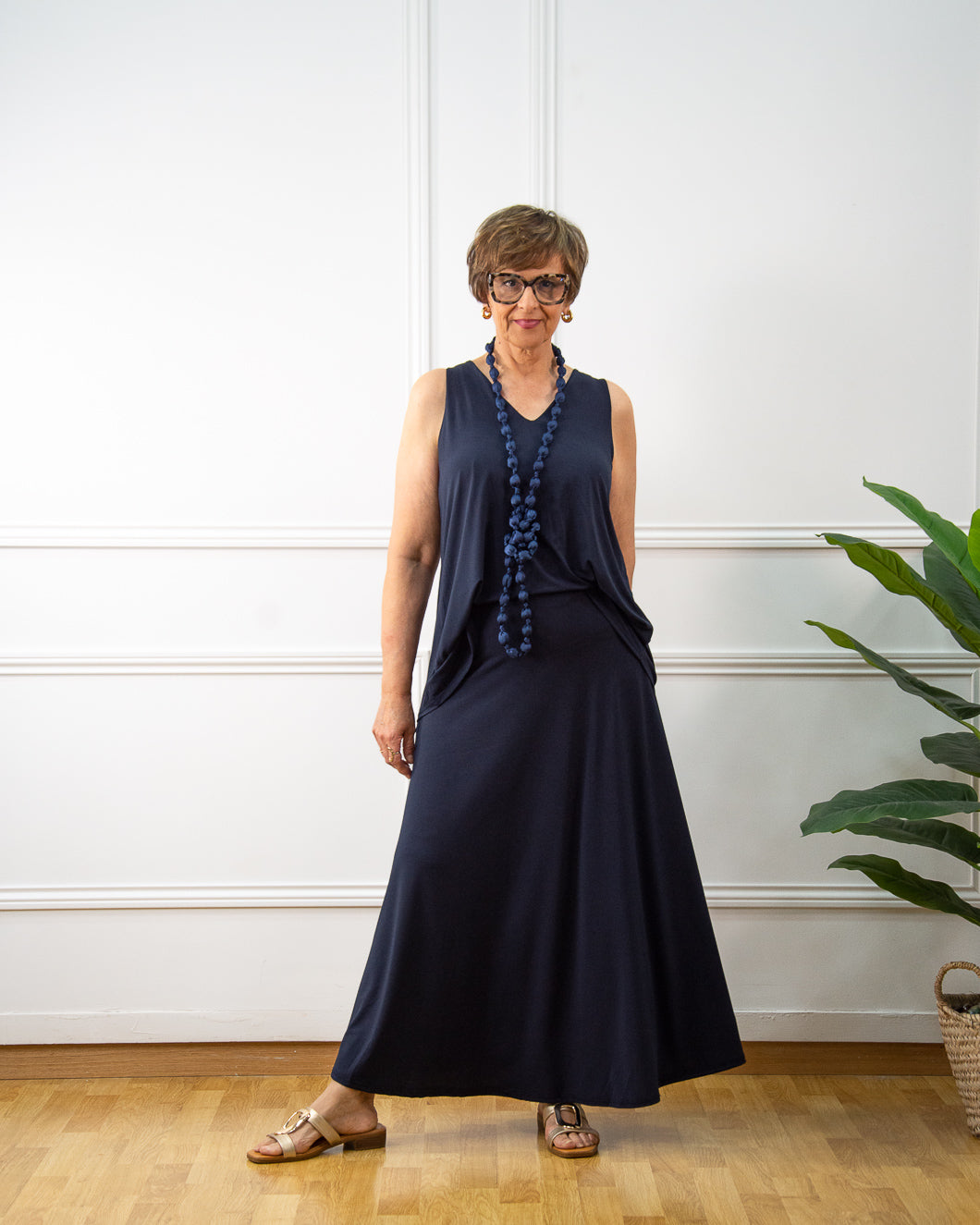 FALDA LOLA MEDIANA AZUL MARINO