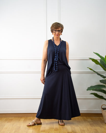 FALDA LOLA MEDIANA AZUL MARINO