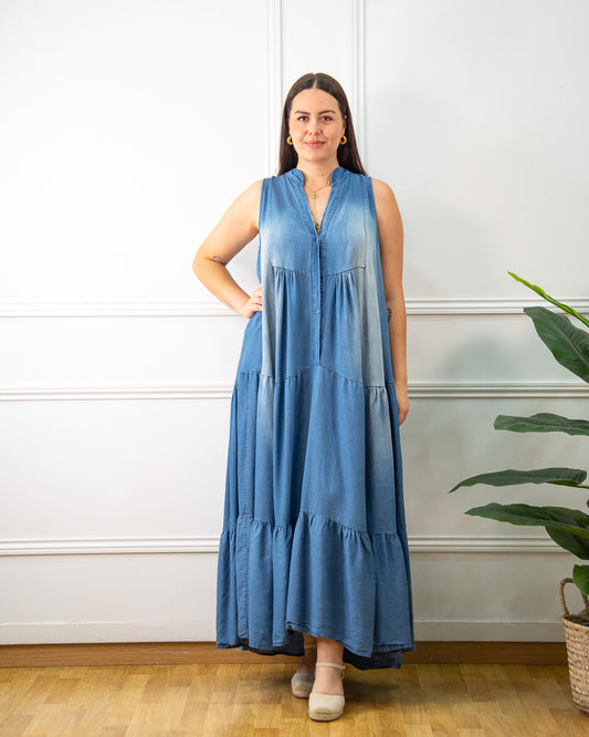VESTIDO TENCEL SIN MANGAS