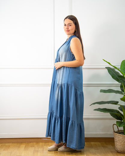 VESTIDO TENCEL SIN MANGAS