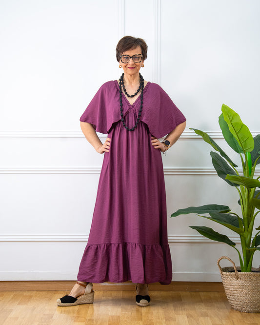 VESTIDO MARIPOSA CIRUELA