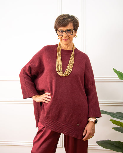 JERSEY BOTONES GRANATE