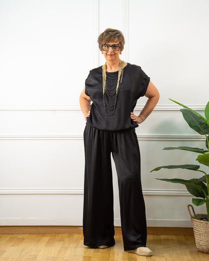 PANTALÓN RASO PALAZZO NEGRO