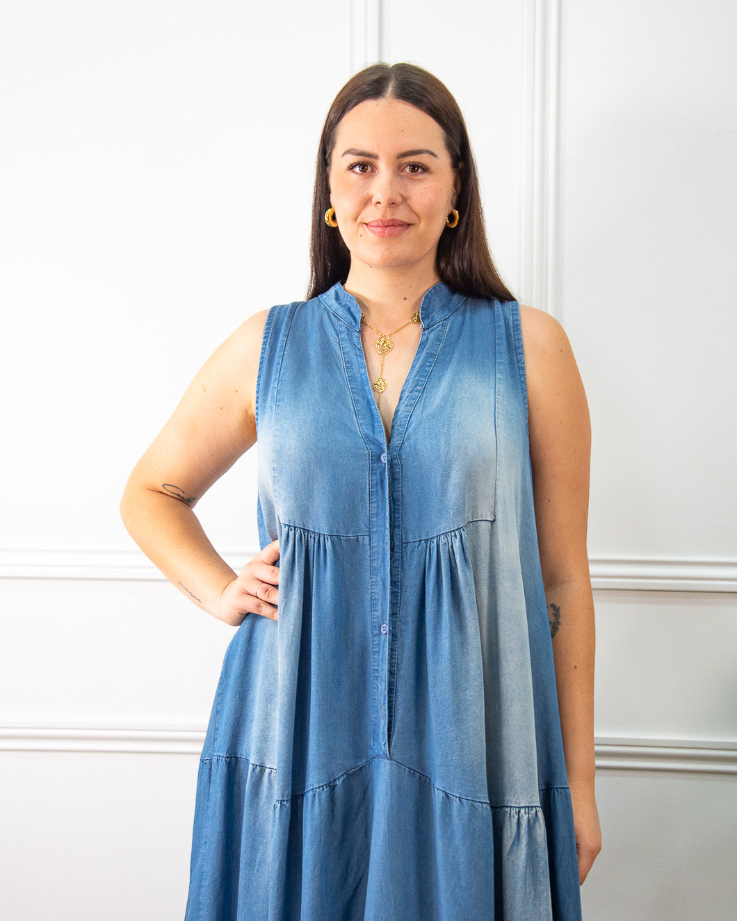 VESTIDO TENCEL SIN MANGAS