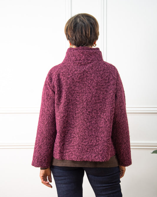 CHAQUETA ASIMÉTRICA BERENJENA