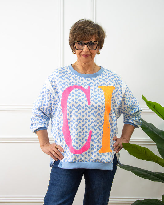 SUDADERA CORAZÓN AZUL