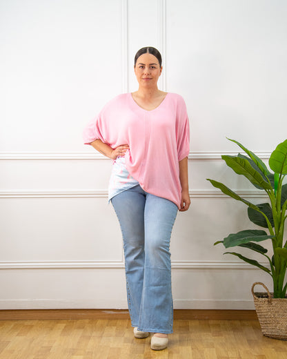 BLUSA BOTÓN ROSA