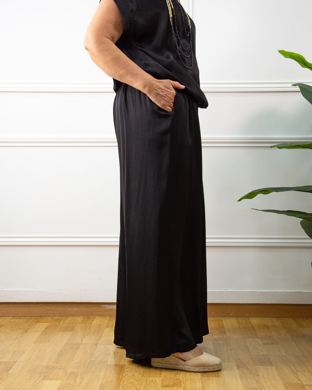 PANTALÓN RASO PALAZZO NEGRO