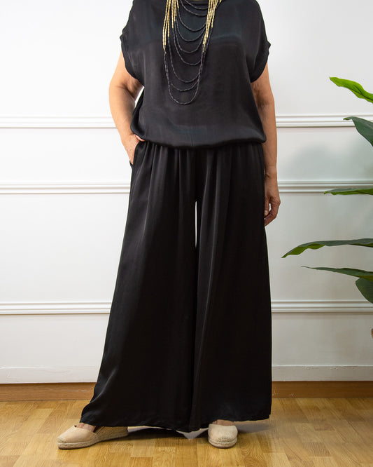 PANTALÓN RASO PALAZZO NEGRO