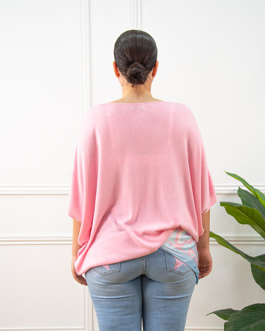 JERSEY PONCHO ROSA