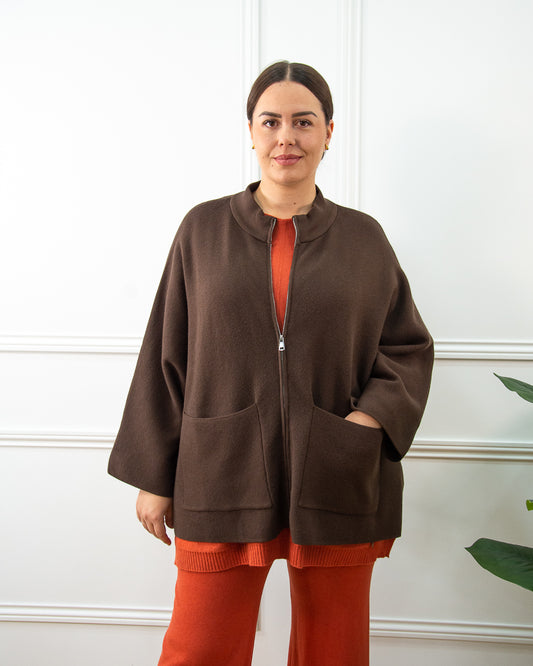CHAQUETA MARINA MARRÓN