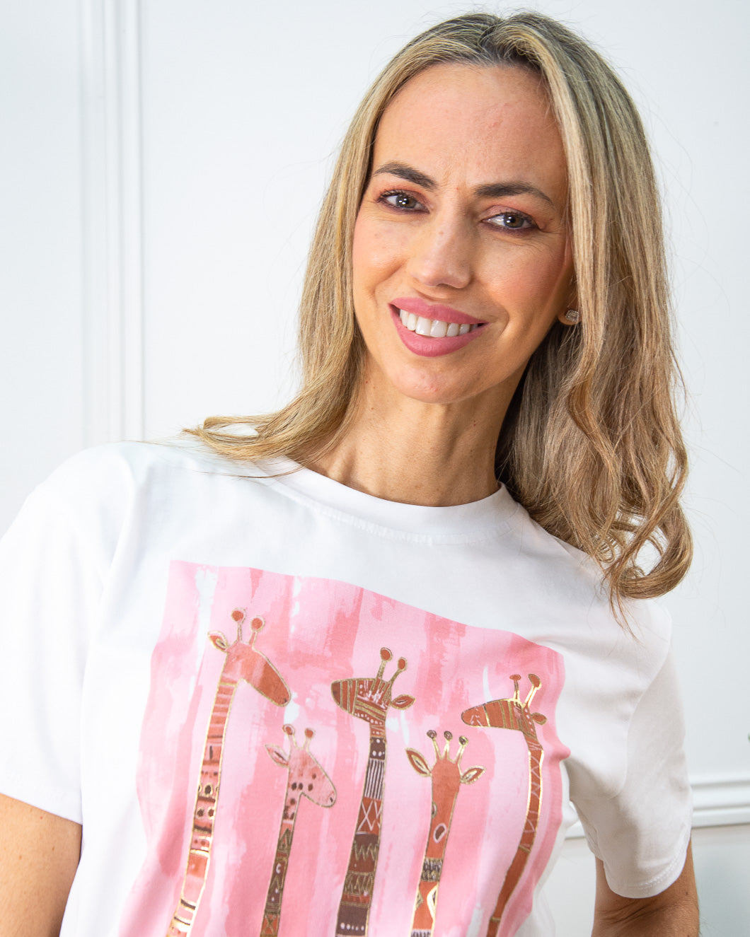 CAMISETA JIRAFA ROSA