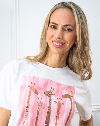 CAMISETA JIRAFA ROSA