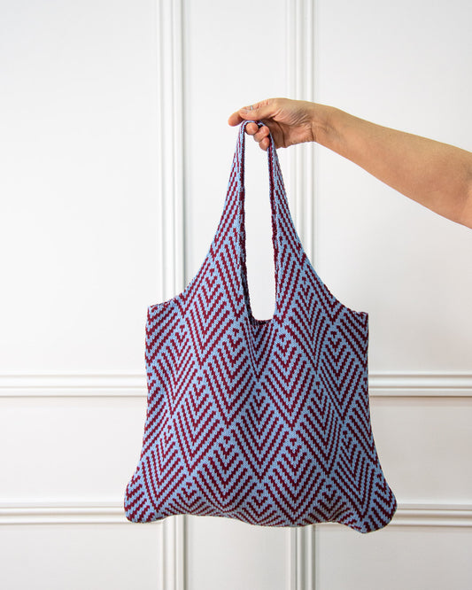 BOLSO ROMBOS AZUL