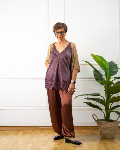 LENCERA BLONDA BERENJENA