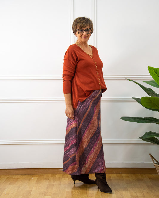 FALDA CELINE BERENJENA