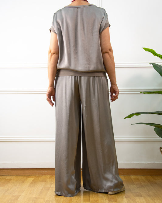PANTALÓN RASO PALAZZO TAUPE