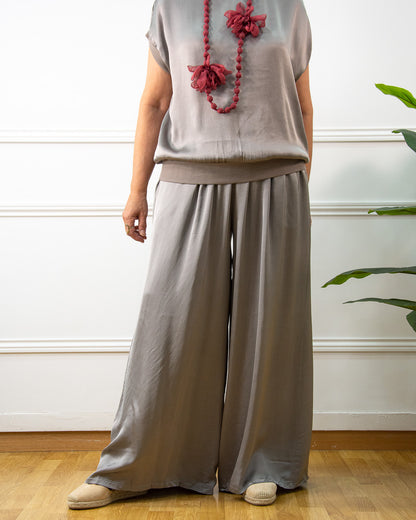 PANTALÓN RASO PALAZZO TAUPE