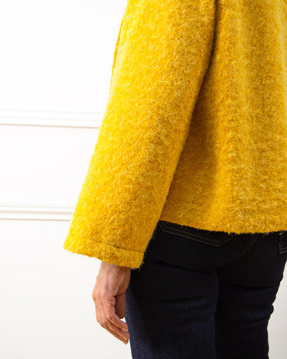 CHAQUETA ASIMÉTRICA AMARILLO MOSTAZA